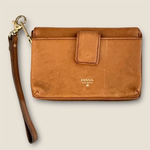 Fossil Handbags - Fossil Brown Leather Clutch